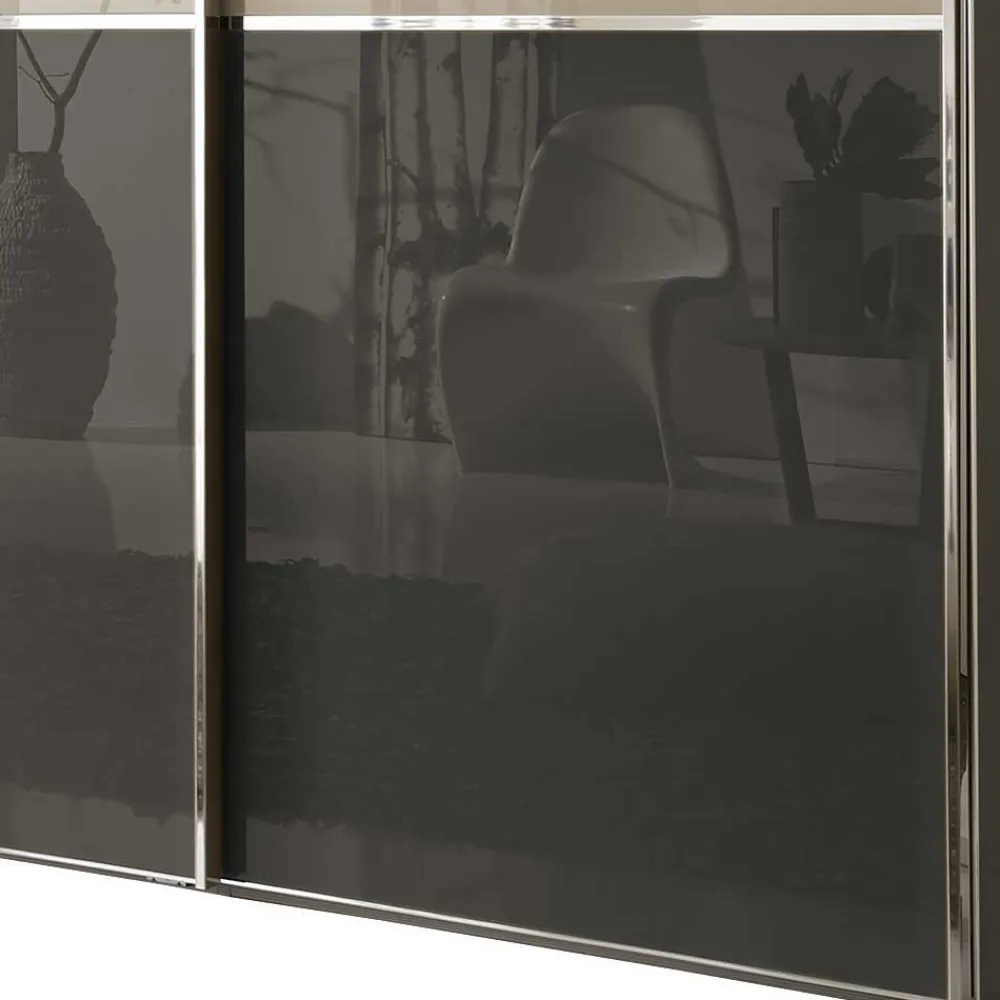 Wohnen Kleiderschränke|Schränke<4-türiger Schwebetüren-Schrank mit Glas Front - Scolari