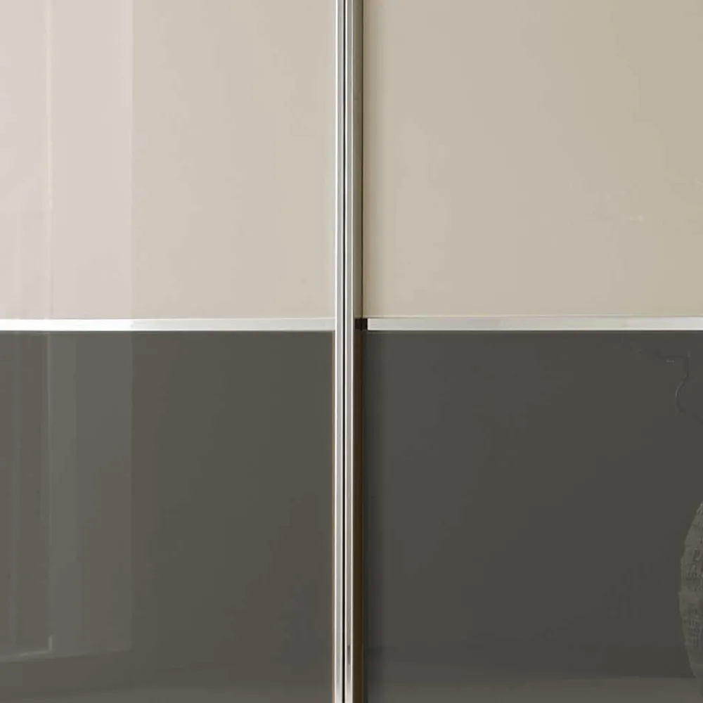 Wohnen Kleiderschränke|Schränke<4-türiger Schwebetüren-Schrank mit Glas Front - Scolari