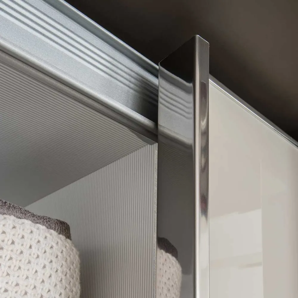 Wohnen Kleiderschränke|Schränke<4-türiger Schwebetüren-Schrank mit Glas Front - Scolari