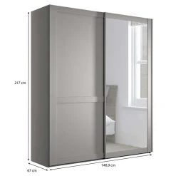 Wohnen Kleiderschränke<2-türiger Schwebetürenschrank mit Metallgriffen - Ridonna