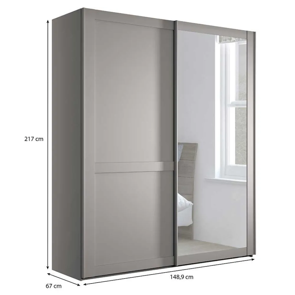 Wohnen Kleiderschränke<2-türiger Schwebetürenschrank mit Metallgriffen - Ridonna