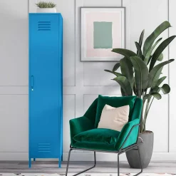 Wohnen Vitrinen<1-türiger Spindschrank in Blau - Datinel