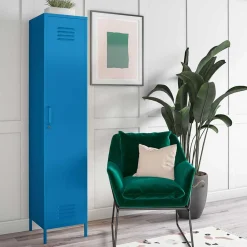 Wohnen Vitrinen<1-türiger Spindschrank in Blau - Datinel