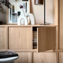 Wohnen Tv & Hifi-Möbel|Lowboards<2-türiger Unterschrank für TV in Eiche - Ewana