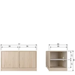Wohnen Tv & Hifi-Möbel|Lowboards<2-türiger Unterschrank für TV in Eiche - Ewana