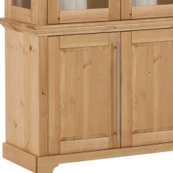 Wohnen Vitrinen<6-türiger Vitrinenschrank aus Kiefer massiv - Noellisa
