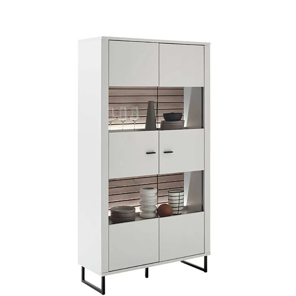 Wohnen Vitrinen<2-türiger Vitrinenschrank mit Metallgriffen - Varzino