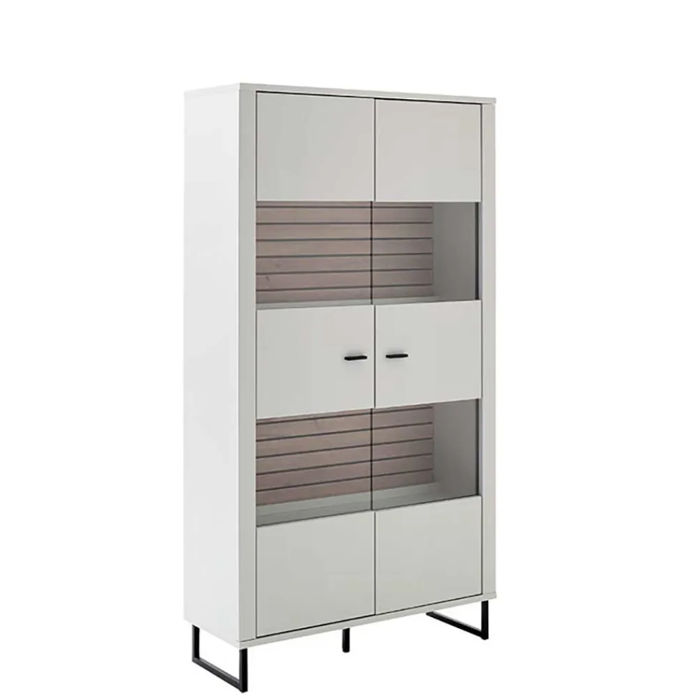Wohnen Vitrinen<2-türiger Vitrinenschrank mit Metallgriffen - Varzino
