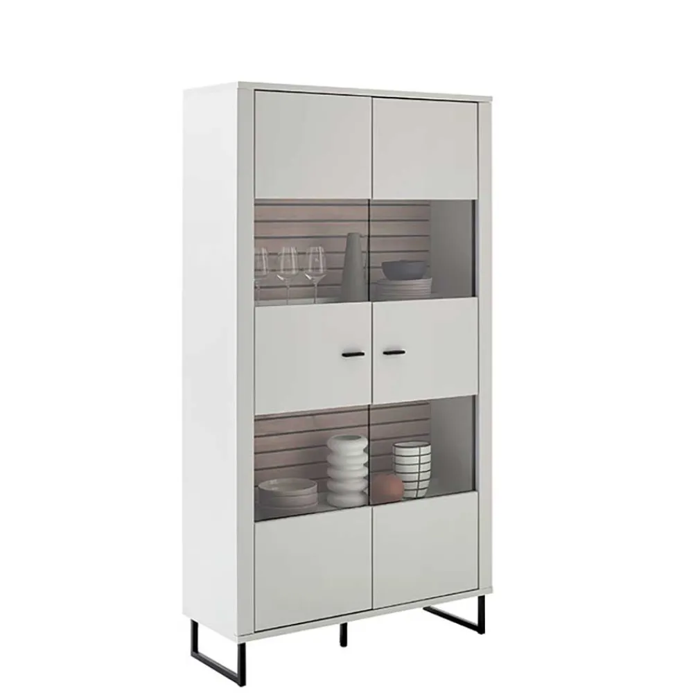 Wohnen Vitrinen<2-türiger Vitrinenschrank mit Metallgriffen - Varzino