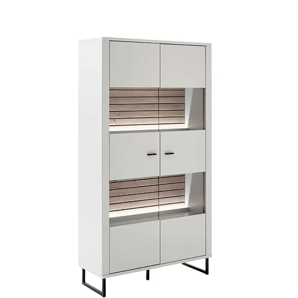 Wohnen Vitrinen<2-türiger Vitrinenschrank mit Metallgriffen - Varzino