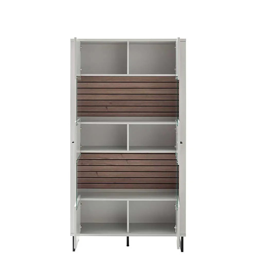 Wohnen Vitrinen<2-türiger Vitrinenschrank mit Metallgriffen - Varzino