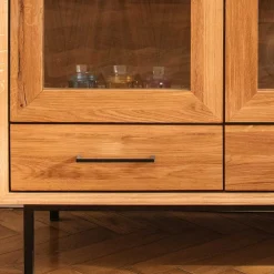 Wohnen Sideboards|Vitrinen<3-türiger Vitrinenschrank mit drei Schubladen - Kerfa