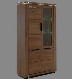 Wohnen Vitrinen<4-türiger Vitrinenschrank teilmassiv - Vlacoma