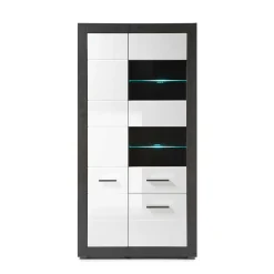 Wohnen Vitrinen|Schränke<3-türiger Wohnzimmer Schrank mit Glas - Istensa