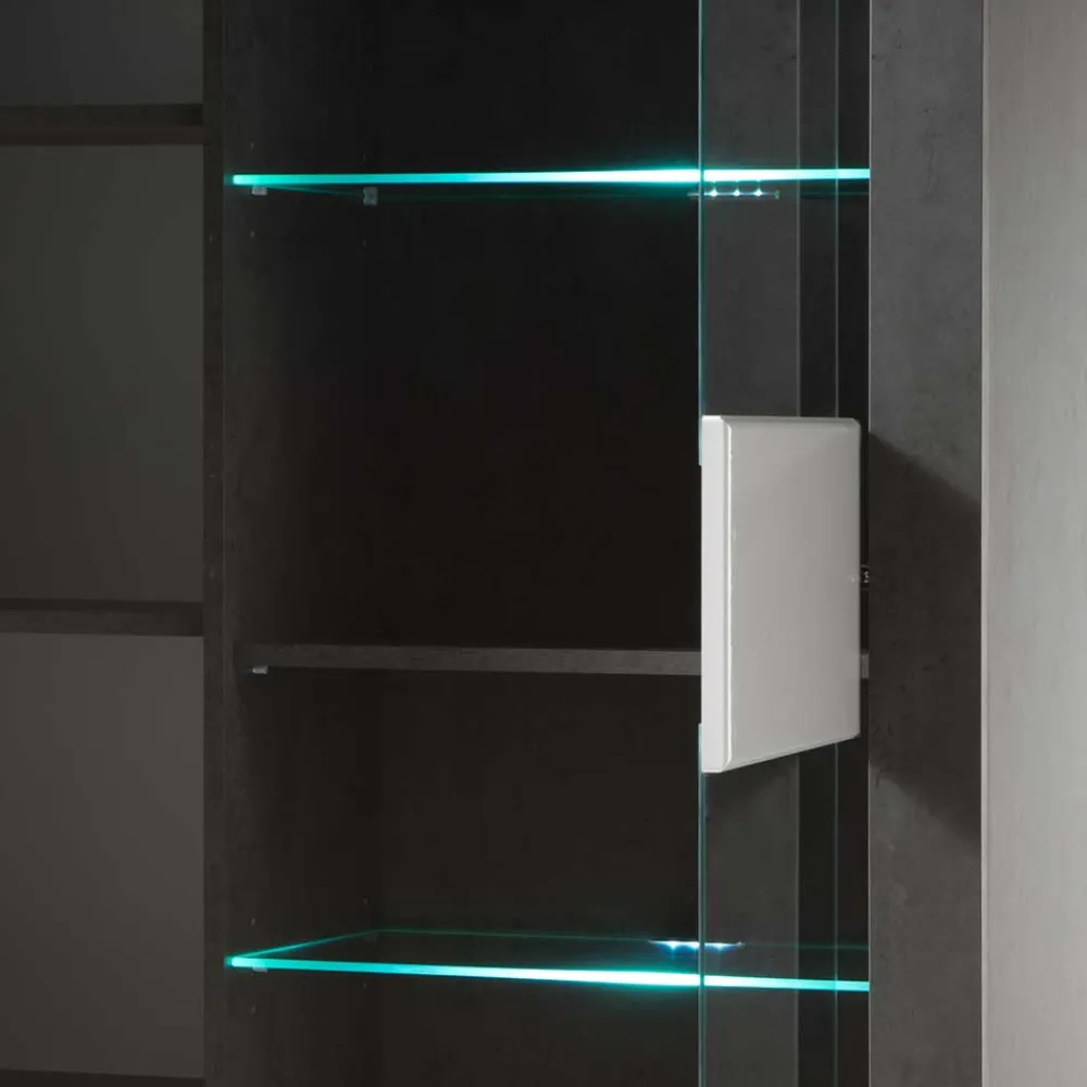 Wohnen Vitrinen|Schränke<3-türiger Wohnzimmer Schrank mit Glas - Istensa