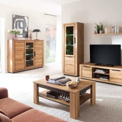 Wohnen Highboards|Vitrinen<3-türiger Wohnzimmerschrank 153x142x40 cm - Vlacoma