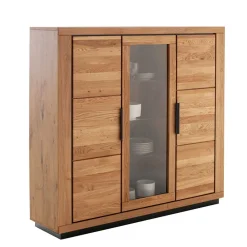 Wohnen Highboards|Vitrinen<3-türiger Wohnzimmerschrank 153x142x40 cm - Vlacoma