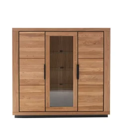Wohnen Highboards|Vitrinen<3-türiger Wohnzimmerschrank 153x142x40 cm - Vlacoma
