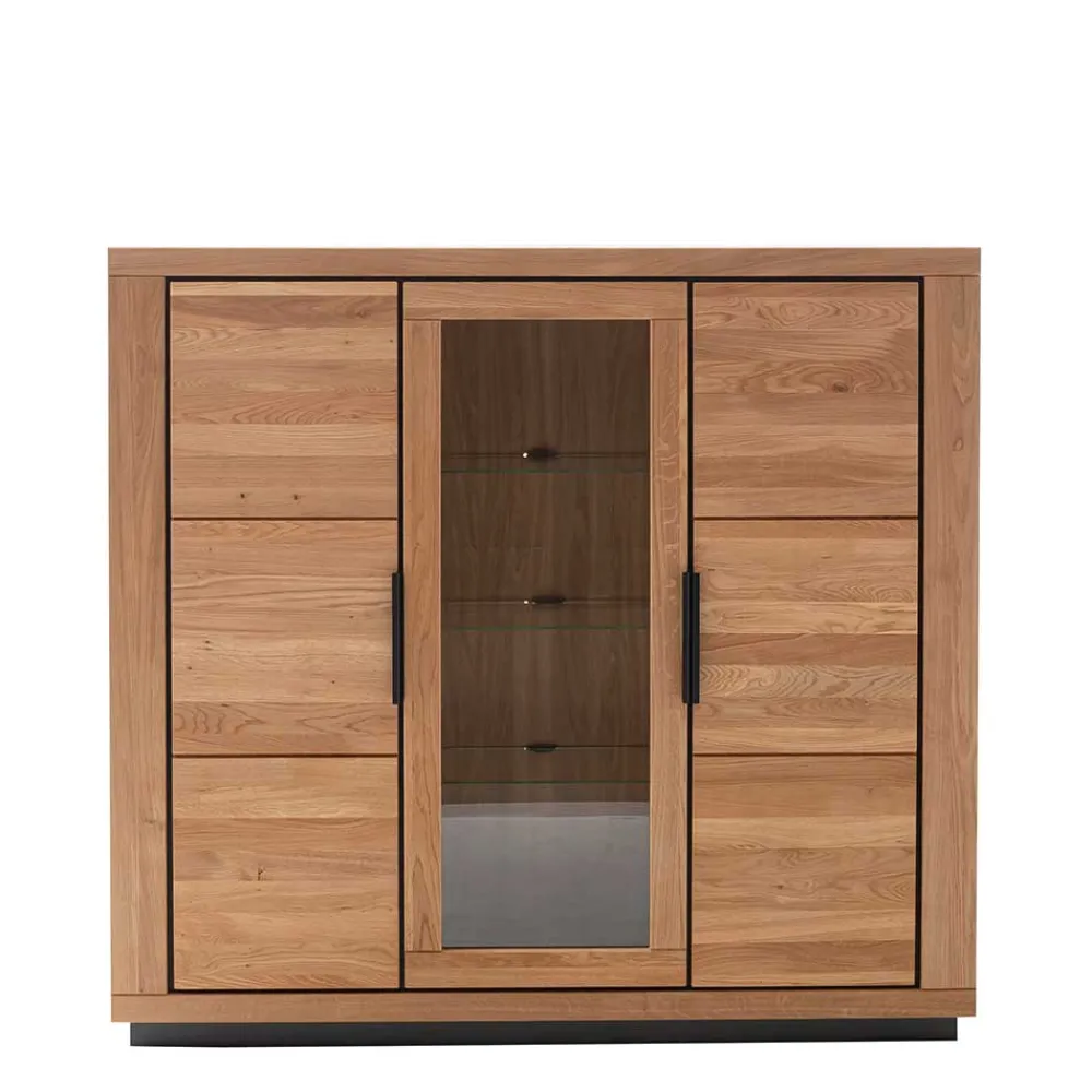 Wohnen Highboards|Vitrinen<3-türiger Wohnzimmerschrank 153x142x40 cm - Vlacoma
