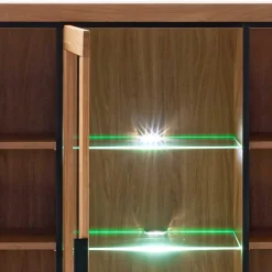 Wohnen Highboards|Vitrinen<3-türiger Wohnzimmerschrank 153x142x40 cm - Vlacoma