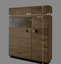 Wohnen Highboards|Schränke<2-türiger Wohnzimmerschrank mit LED Beleuchtung - Xeddos