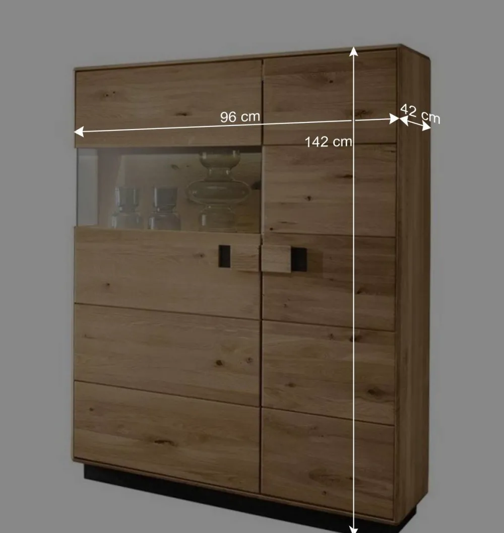 Wohnen Highboards|Schränke<2-türiger Wohnzimmerschrank mit LED Beleuchtung - Xeddos
