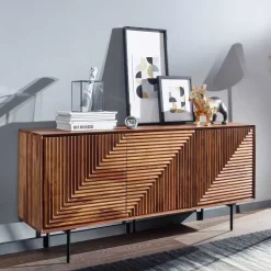Wohnen Sideboards<3-türiges Designer Sideboard aus Massivholz - Madrino