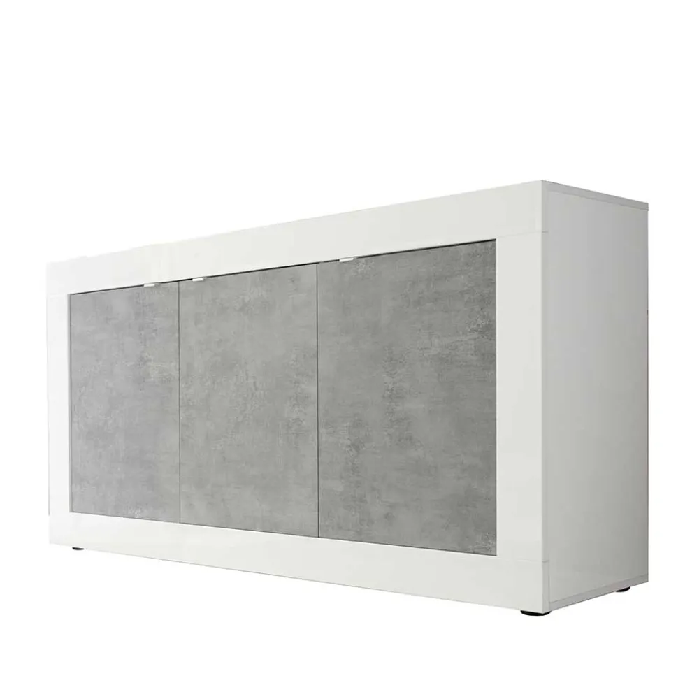 Wohnen Sideboards<3-türiges Design-Sideboard in Beton Dekor - Narandu