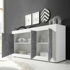 Wohnen Sideboards<3-türiges Design-Sideboard in Beton Dekor - Narandu