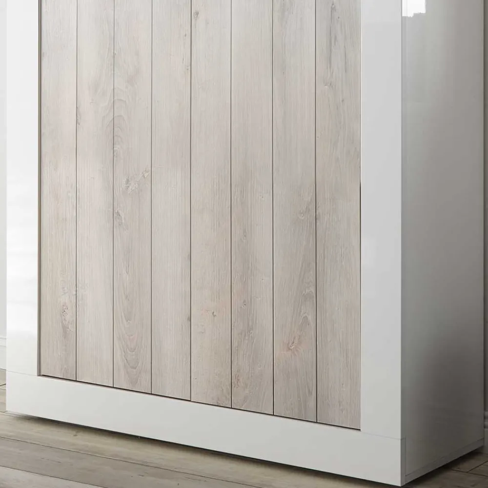 Wohnen Highboards<2-türiges Highboard in Dekor Pinie Weiß - Merenda