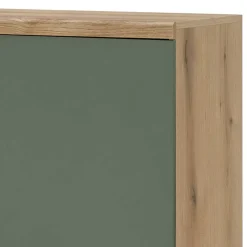 Wohnen Highboards<4-türiges Highboard in Graugrün und Wildeiche - Oliva