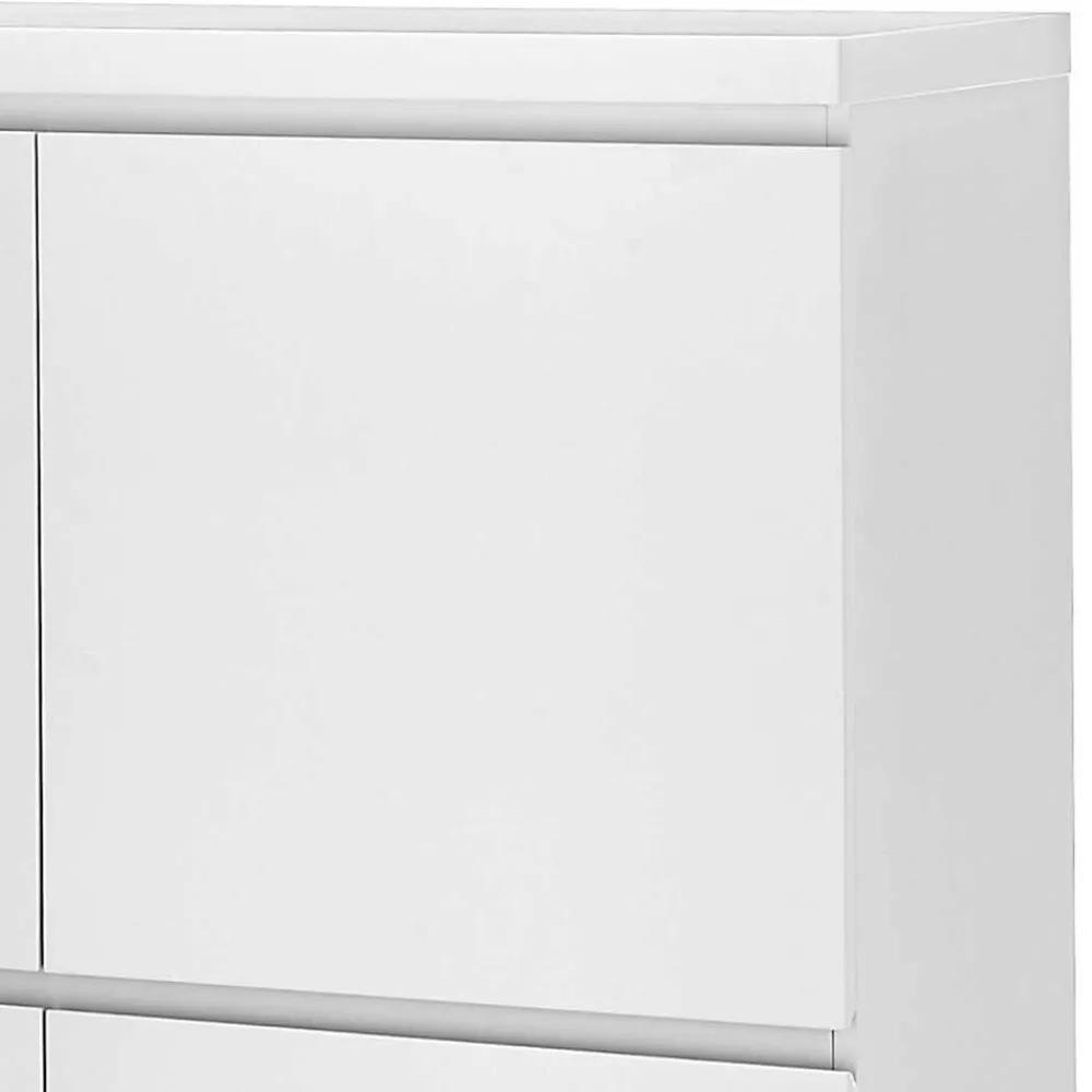 Wohnen Highboards<4-türiges Highboard in Weiß mit Schwarz - Atela