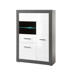 Wohnen Highboards|Vitrinen<3-türiges Highboard mit Glas Einsatz - Istensa