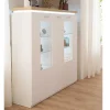 Wohnen Highboards|Vitrinen<3-türiges Highboard Vitrine beleuchtet LED - Caldri