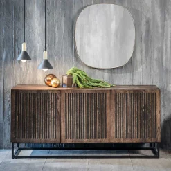 Wohnen Sideboards<3-türiges Holz Sideboard mit Bügelgestell - Lyrica