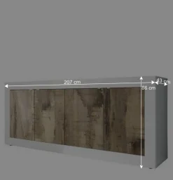 Wohnen Sideboards<4-türiges Sideboard 207 cm breit - Olvenion