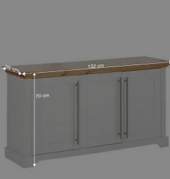 Wohnen Sideboards<3-türiges Sideboard - modernes Landhaus - Eyzaco