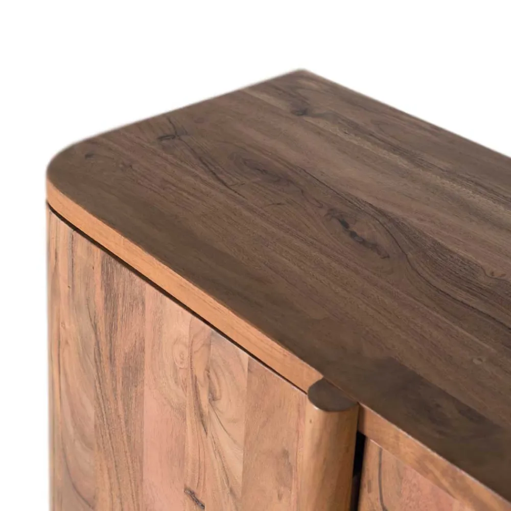 Wohnen Sideboards<4-türiges Sideboard aus Akazie Massivholz - Spiaggia