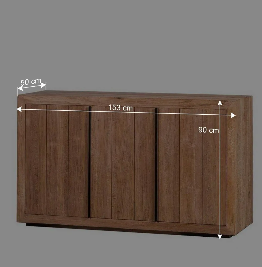 Wohnen Sideboards<3-türiges Sideboard aus Teak Massivholz - Myons