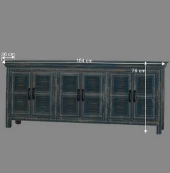 Wohnen Sideboards<6-türiges Sideboard in Blau - Enrossino