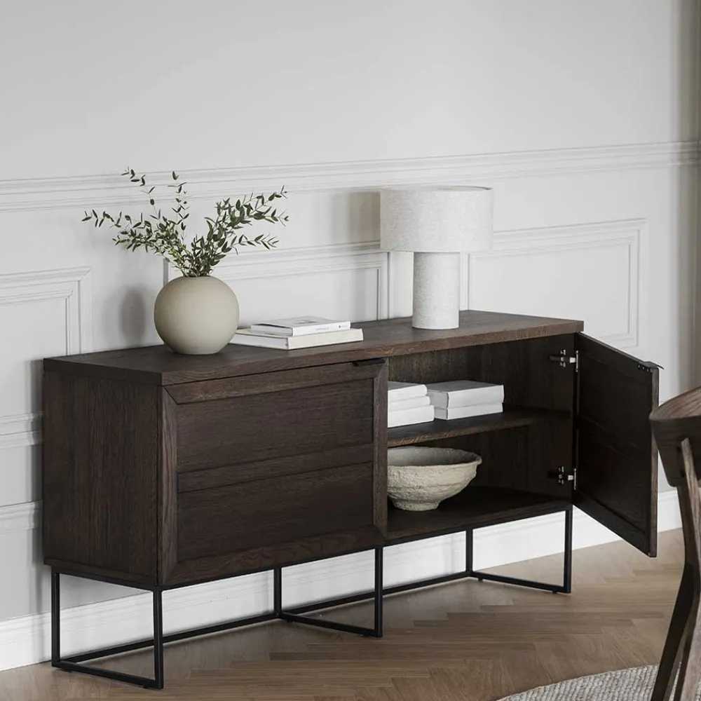 Wohnen Sideboards<2-türiges Sideboard in Eiche Braun - Ekorena