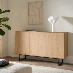 Wohnen Sideboards<3-türiges Sideboard in Eiche Stone - Jaskin