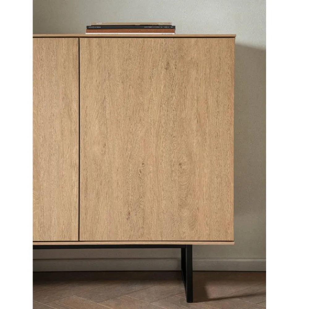 Wohnen Sideboards<3-türiges Sideboard in Eiche Stone - Jaskin