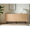 Wohnen Sideboards<4-türiges Sideboard in Eiche Stone - Jaskin