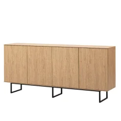Wohnen Sideboards<4-türiges Sideboard in Eiche Stone - Jaskin