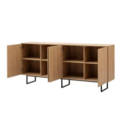 Wohnen Sideboards<4-türiges Sideboard in Eiche Stone - Jaskin