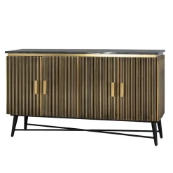 Wohnen Sideboards<4-türiges Sideboard mit Marmor Platte - Hayato