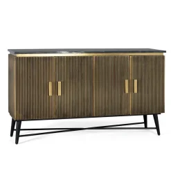 Wohnen Sideboards<4-türiges Sideboard mit Marmor Platte - Hayato