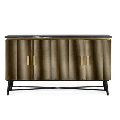 Wohnen Sideboards<4-türiges Sideboard mit Marmor Platte - Hayato
