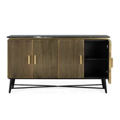 Wohnen Sideboards<4-türiges Sideboard mit Marmor Platte - Hayato